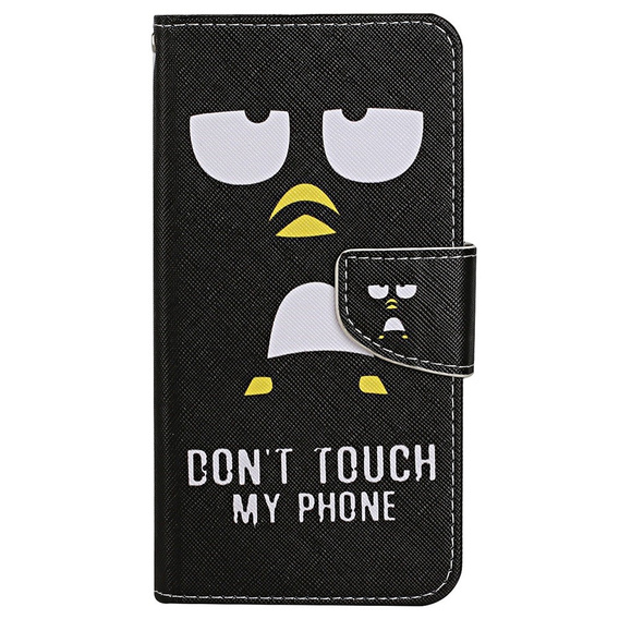 Flip case for Xiaomi Redmi 13C / Poco C65, Wallet, Don't Touch My Phone, black