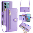 Flip case for Xiaomi Redmi Note 13 Pro 5G, Wallet Zipper Pocket, purple