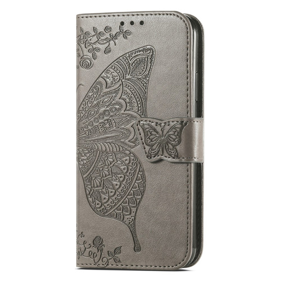 Flip case for Xiaomi Redmi 12C, Butterfly, grey