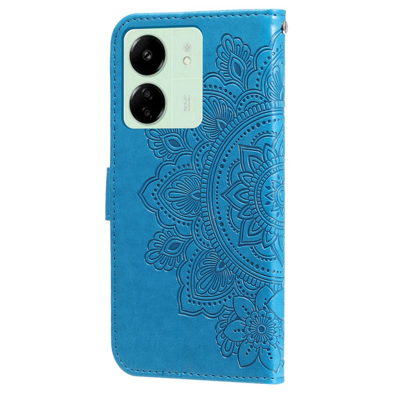 Flip case for Xiaomi Redmi 13C / Poco C65, Mandala Flower, blue