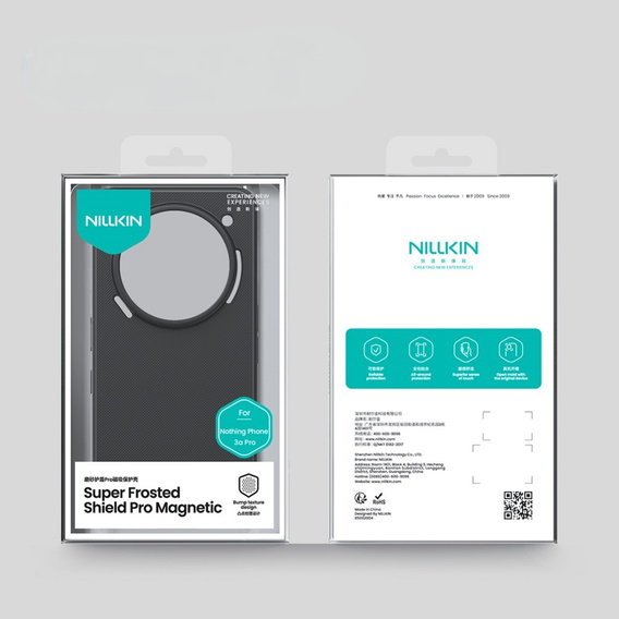 NILLKIN Case for Nothing Phone 3A Pro, Frosted Shield, for MagSafe, black