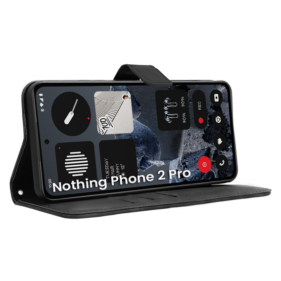 Flip case for CMF Nothing Phone 2 Pro, Crazy Horse Wallet, black