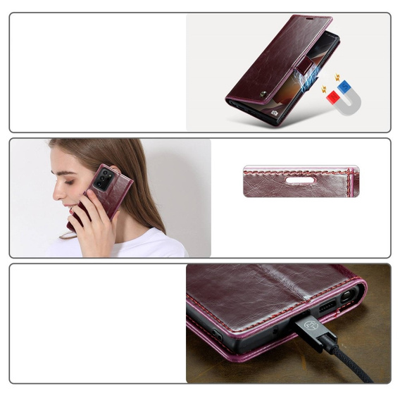 CASEME flip case for Samsung Galaxy Note 20 Ultra, Waxy Textured, red