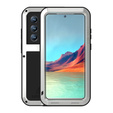 Love Mei Case for Samsung Galaxy S22 Ultra, armored without glass, silver