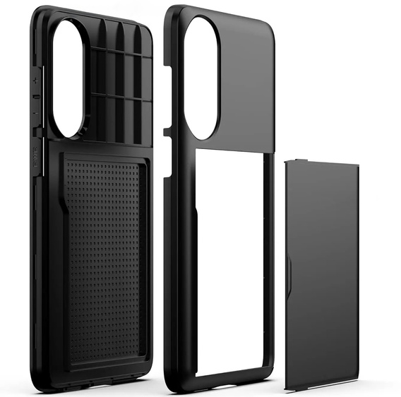 Case for Samsung Galaxy S25 Edge, Sliding Card Holder, black