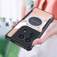 Case for Motorola Edge 50 Ultra, with magnetic sheet, transparent / black