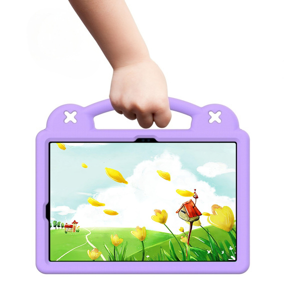 Children's case for Samsung Galaxy Tab S10 Lite / S10 FE / S9 FE, Cute Patterns, with stand, purple
