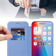 Flip case for iPhone 16, RFID Wallet MagSafe CamShield, blue