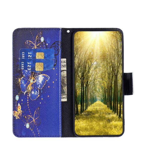 Flip case for Xiaomi Redmi Note 13 Pro 5G, Wallet, Butterflies purple