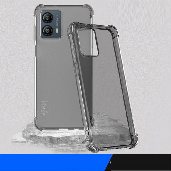 IMAK case for Motorola Moto G53 5G, Dropproof, transparent / black