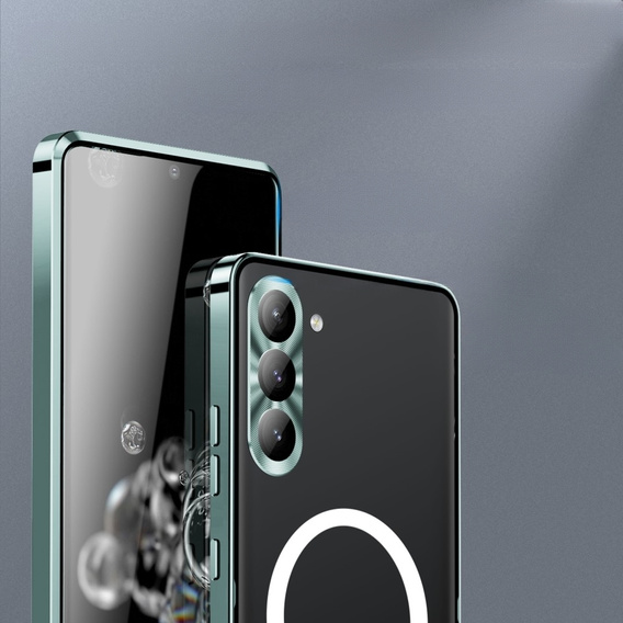 Camera Protection Case for Samsung Galaxy S23 Plus, CamShield MagSafe, transparent / green