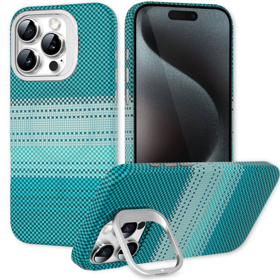 Case for iPhone 15 Pro, Frame Kickstand, for MagSafe, Moon Green