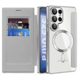 Flip case for Samsung Galaxy S25 Ultra, RFID Wallet MagSafe CamShield, silver