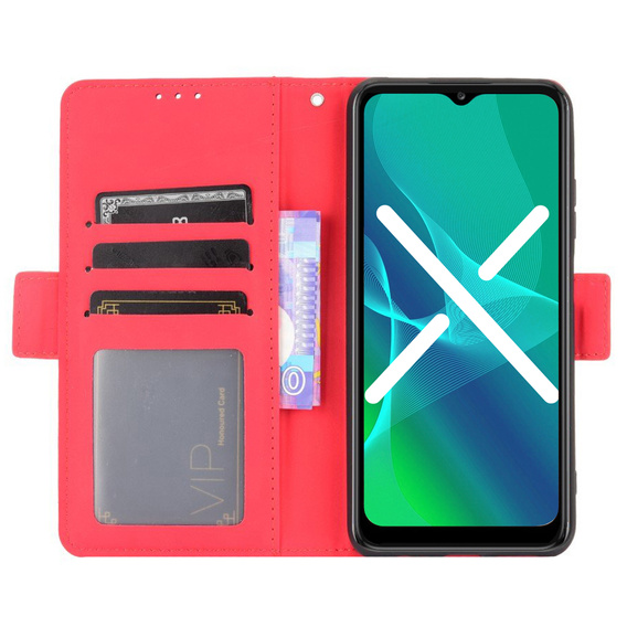 Flip case for Realme C31, Card Slot, red