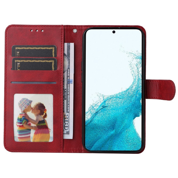Flip case for Samsung Galaxy A34 5G, Leather Wallet, red