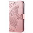 Flip case for Motorola Edge 50 Ultra, Butterfly, pink rose gold