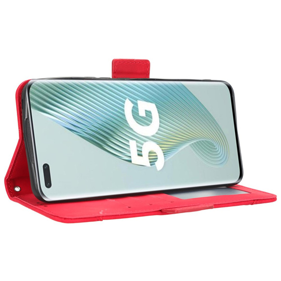 Flip case for Honor Magic 5 Pro 5G, Card Slot, red