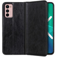 Case for Motorola Moto G42 4G, Wallet Litchi Leather, black