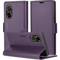 Case for Realme C67 4G, ERBORD Glossy Litchi, wallet with flap, purple