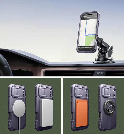 Dexnor armoured case with stand and camera shutter, for MagSafe for iPhone 17 Pro