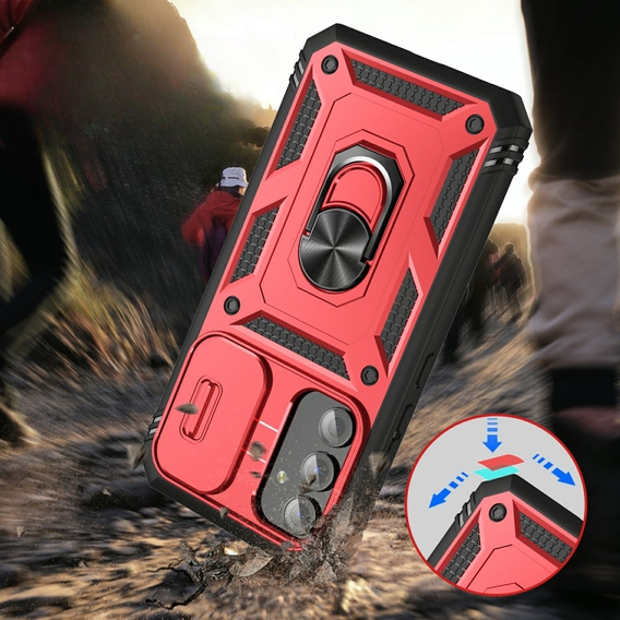 Case for Samsung Galaxy A54 5G, CamShield Slide, red / black