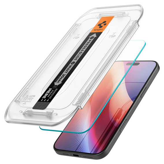 Spigen tempered glass for iPhone 17 / 17 Pro / 16 Pro, Glas.TR EZ Fit (2 pcs.)