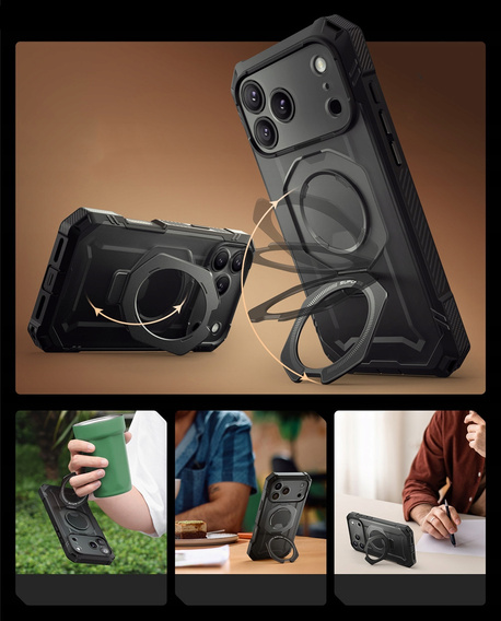 Supcase case for iPhone 17 Pro Max, Unicorn Beetle Grip Pro Mag, Black