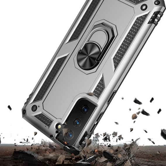 Armor Case for Samsung Galaxy S21, Nox Case Ring, silver