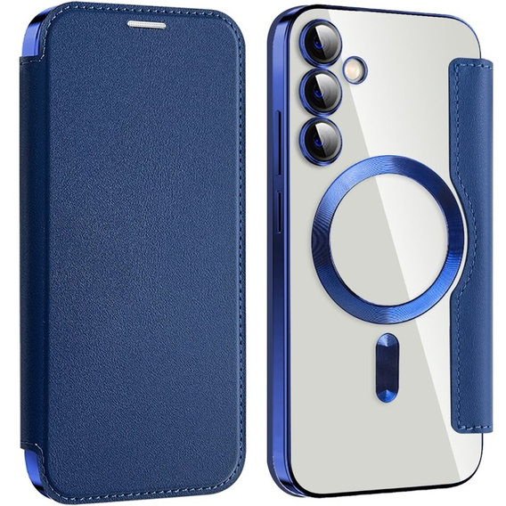 Flip case for Samsung Galaxy S23 FE, RFID Wallet MagSafe CamShield, dark blue