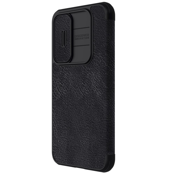 NILLKIN flip case for Samsung Galaxy A55, CamShield Qin Pro, leather, black