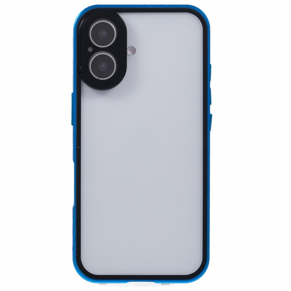 Case for iPhone 16, Magnetic Dual Glass, blue