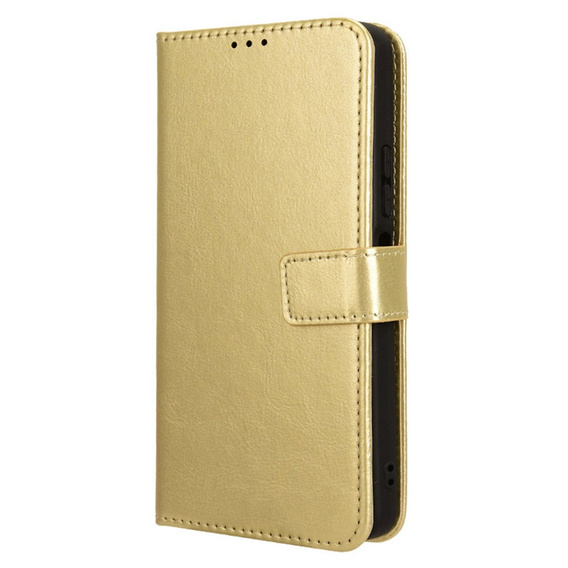 Flip case for Xiaomi Redmi A3, Crazy Horse Wallet, gold