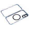 Magnetic Dual Glass MagSafe case for iPhone 16, blue