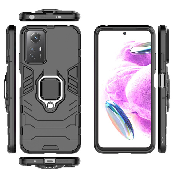 Case for Xiaomi Redmi Note 12S 4G, Kickstand Ring, black