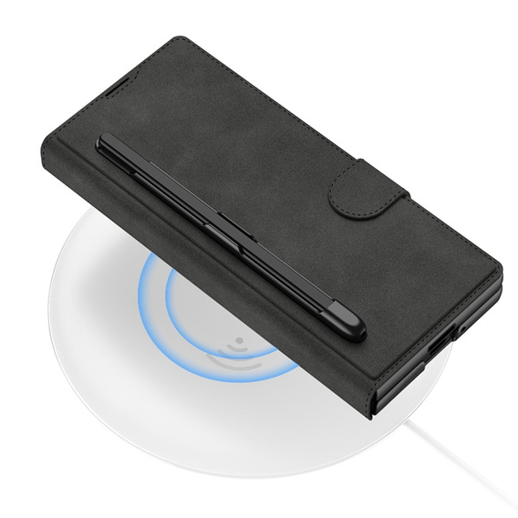Wallet case with flap black for Samsung Galaxy Z Fold 7 5G