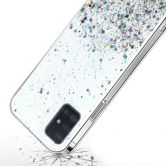 Case for Samsung Galaxy A71 5G, Glittery, transparent