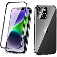 Case for iPhone 14 Plus, Magnetic Dual Glass, black