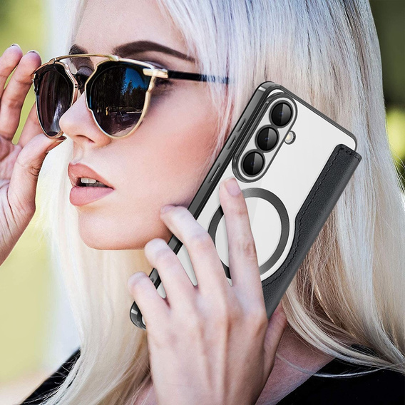 RFID Wallet MagSafe Flip Case with Camera Protection for Samsung Galaxy S26 Plus, Black