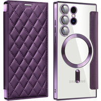 Flip case for Samsung Galaxy S24 Ultra, RFID Wallet MagSafe CamShield, purple