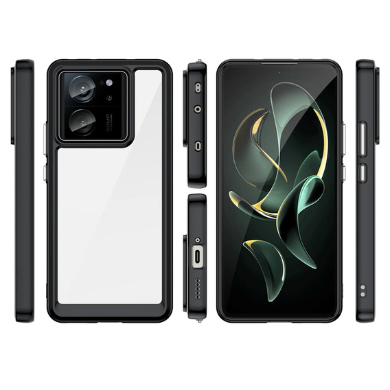 Case for Xiaomi 13T / 13T Pro, Fusion Hybrid, transparent / black