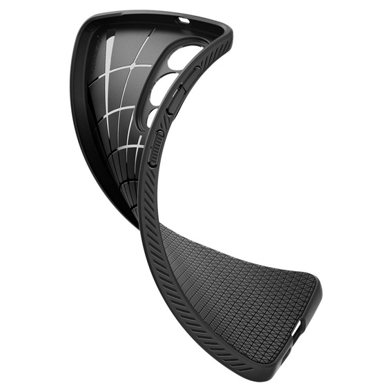 Spigen case for Samsung Galaxy S25 Edge, Liquid Air, black + 9H Tempered Glass