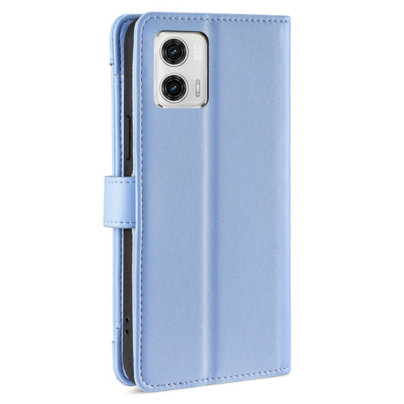 Flip case for Motorola Moto G73 5G, Wallet Zipper Pocket, blue