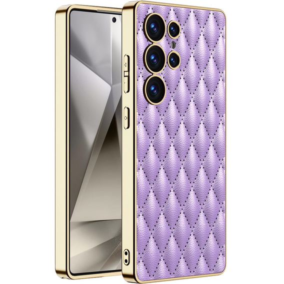 Case for Samsung Galaxy S25 Ultra, Leather Rhombus, purple