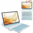 Keyboard case for Samsung Galaxy Tab S9+, Rotary 360° Leather, light blue