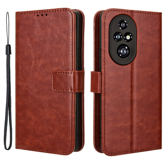 Flip case for Honor 200 Pro 5G, Crazy Horse Wallet, brown