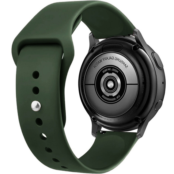 Silicone strap 20mm, Black/Black Buckle