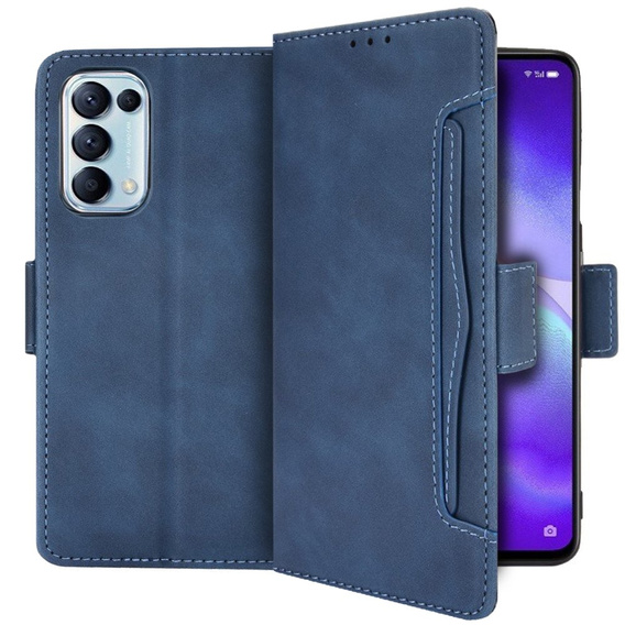 Flip case for Oppo Reno 5 5G, Card Slot, blue