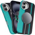 MagSafe's iPhone 16 Case, Carbon Fiber, black / blue