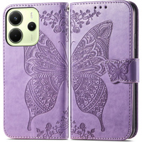 Flip case for Xiaomi Redmi Note 14 4G, Butterfly, purple