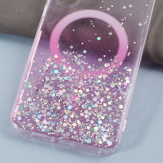Case for Samsung Galaxy S24, Glittery, for MagSafe, pink